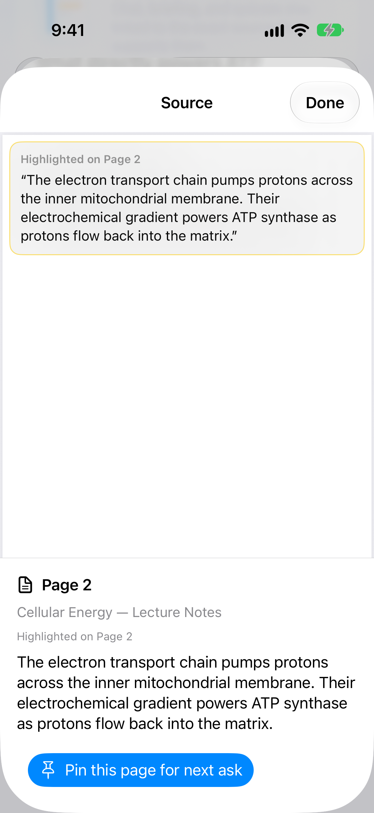 Cited lecture-note page with the supporting quote highlighted